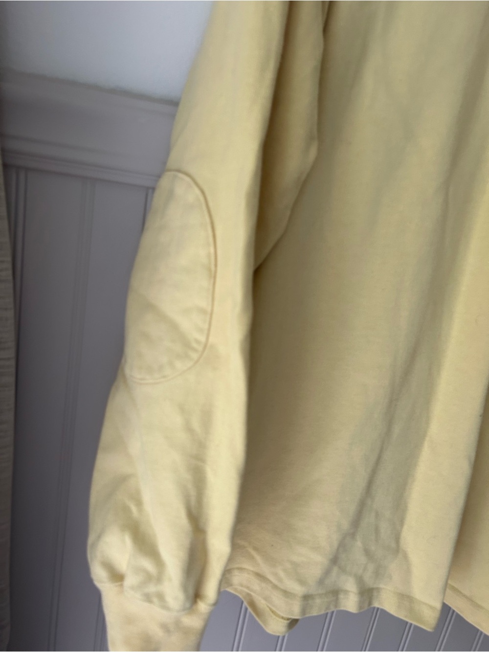 Vintage 90s Polo Ralph Lauren Men’s Large Yellow Rugby Shirt Elbow Patches - Picture 4 of 11